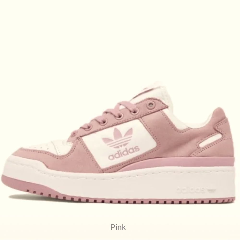 adidas Pink and White Women’s Low-Top Athletic Sneakers